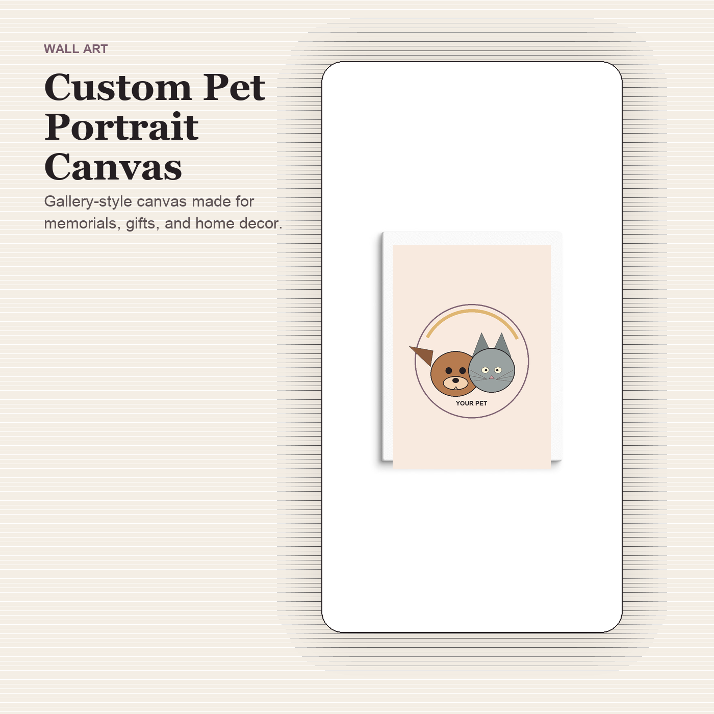 Custom Pet Portrait Canvas preview 1