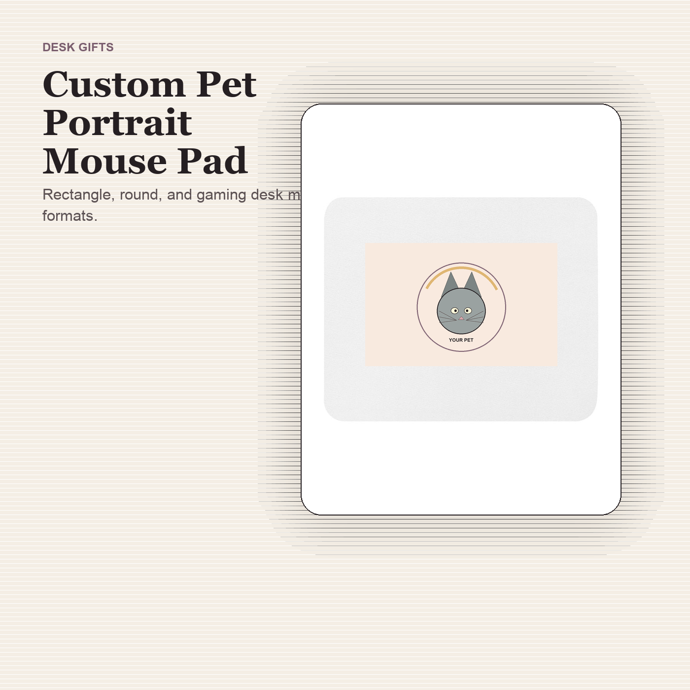 Custom Pet Portrait Mouse Pad preview 1