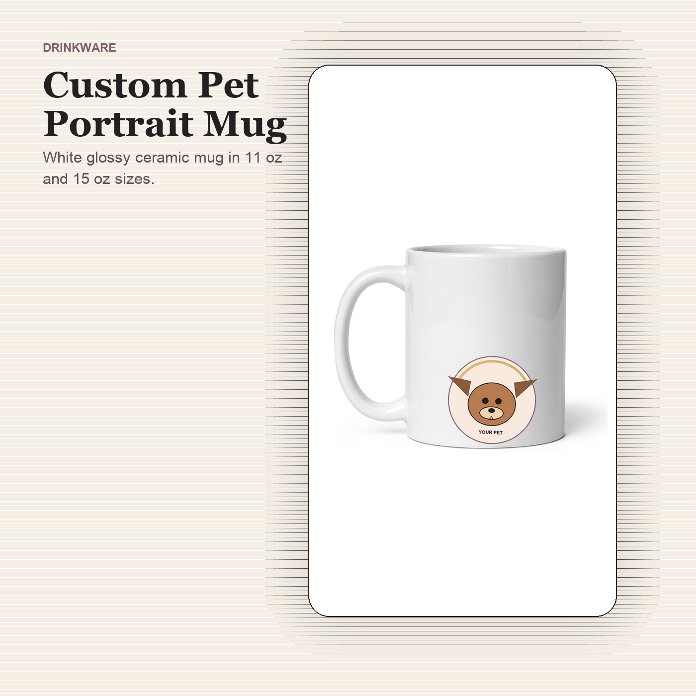 Custom Pet Portrait Mug preview 1