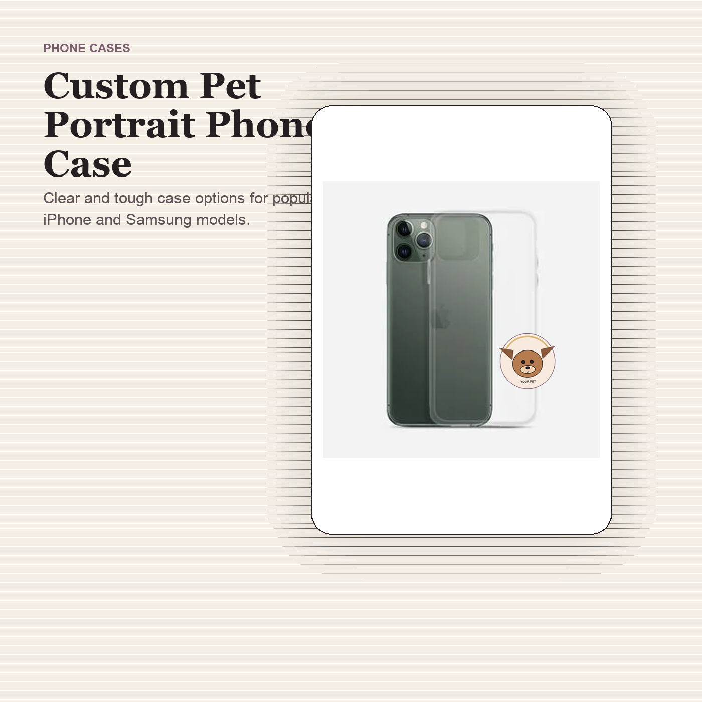 Custom Pet Portrait Phone Case preview 1