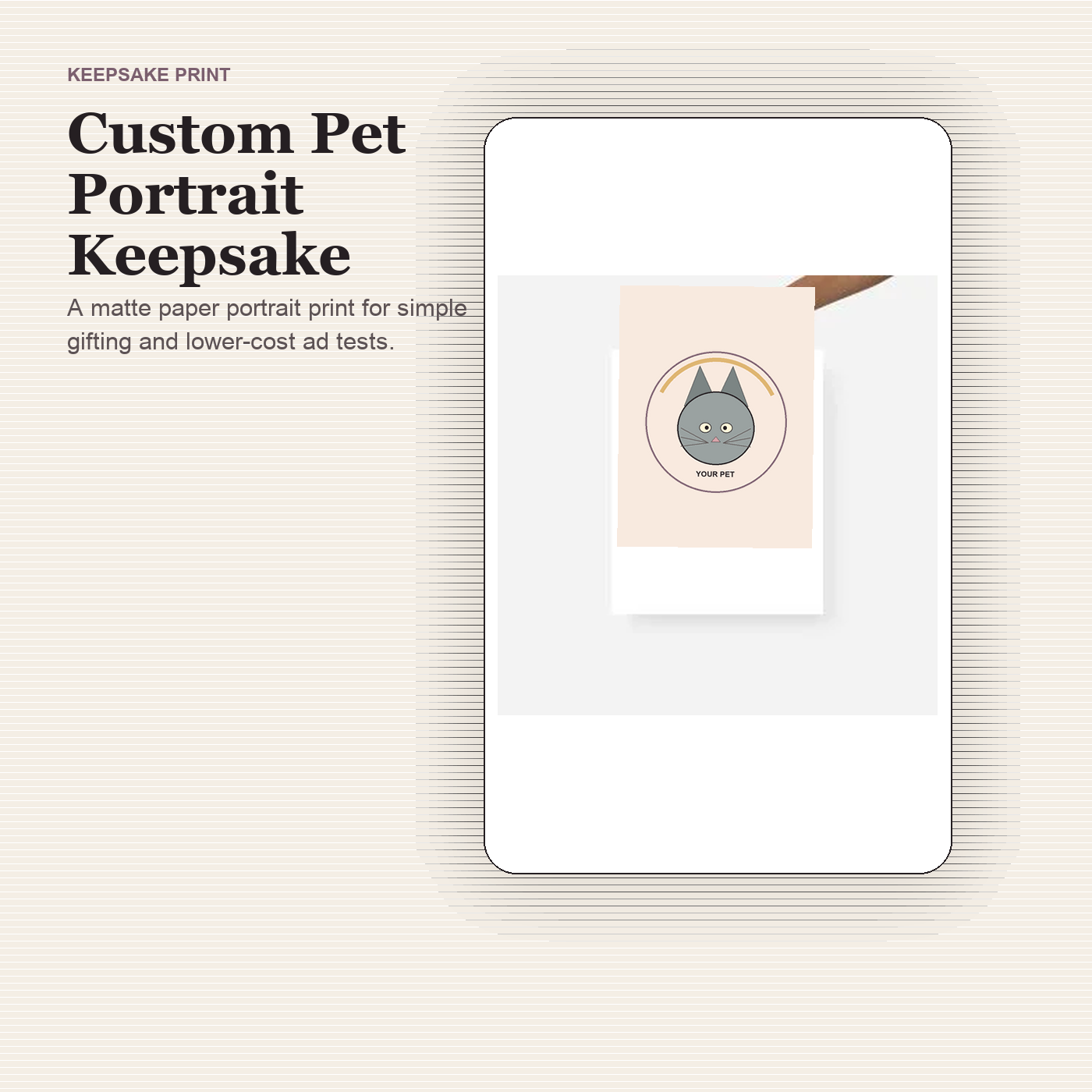 Custom Pet Portrait Keepsake Print preview 1