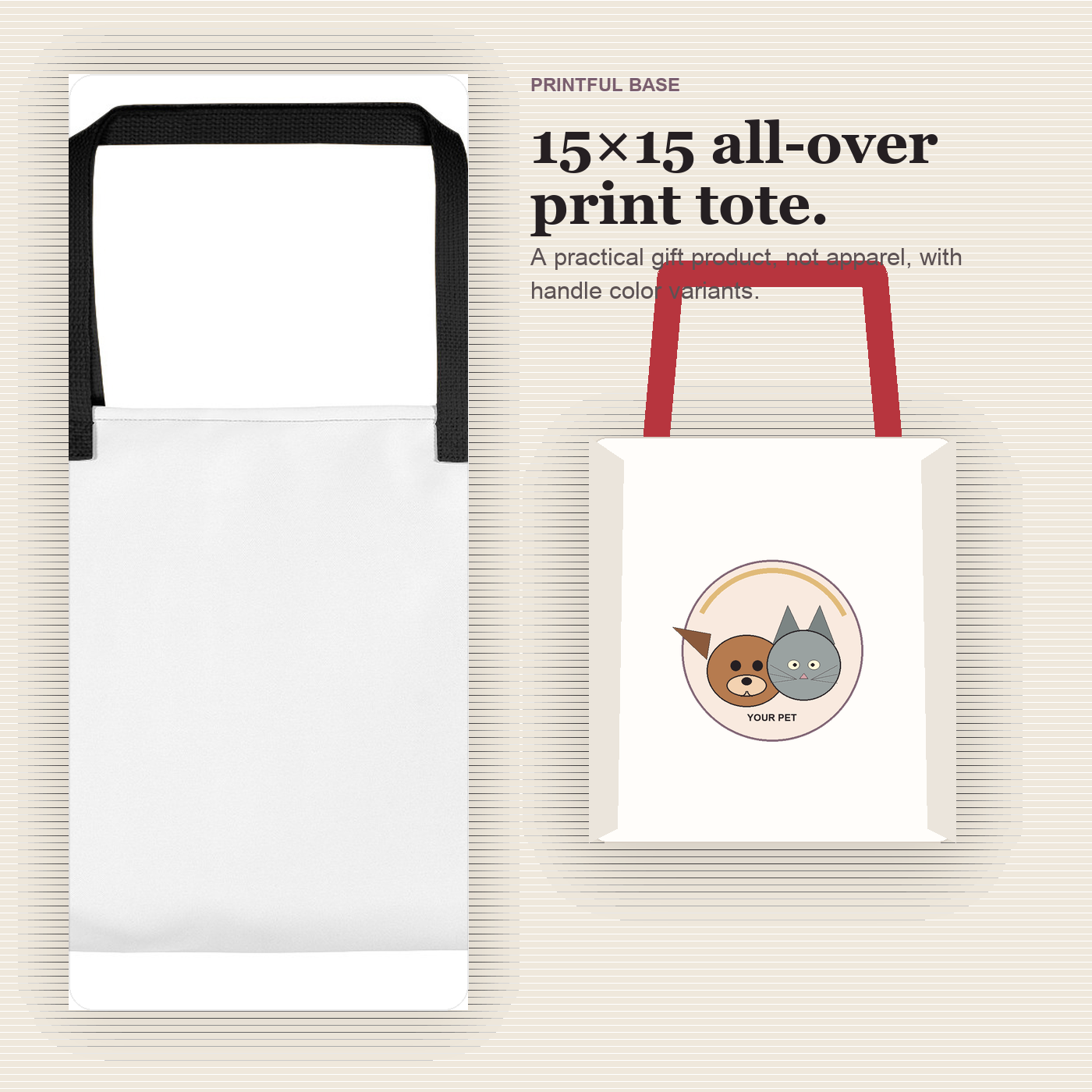 Custom Pet Portrait Tote Bag preview 2